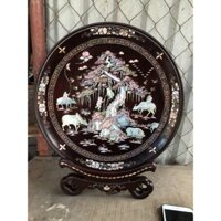 ( Tranh khảm đẳng cấp) tranh khảm đĩa tròn đồng quê