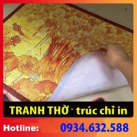 [ TRANH THỜ Ban thờ gia tiên ] - kt 61cmx81cm - Cây bồ đề - dán vách thờ, bàn thờ, tượng thờ tranh trúc chỉ in MÂU NI