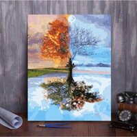 💥 Tranh Tô Màu Số Hóa 💥 Giá rẻ 💥 Đã căng khung DIY - 【Cây bốn mùa】