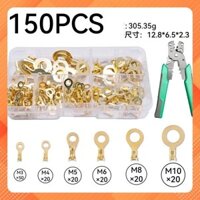 🔧 Trọn Bộ Kìm Bấm Đầu Cos Đa Năng + Hộp 150 PCS Đầu Cos Tròn Đồng – Dành Cho Kỹ Thuật Điện 🔧P-5.8+5.1