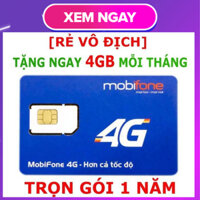 [ TRỌN GÓI 1 NĂM ] Sim 4g Mobifon MDT250A Truy Cập Mạng Full Tốc Độ Cao Tặng 4Gb/Tháng - Sim Giá Rẻ