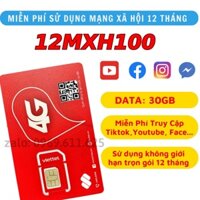 [ TRỌN GÓI 1 NĂM ] Sim Viettel 4G Tốc Độ Cao Tặng Dung Lượng Phút Gọi 12MXH100 12V90B 12V120N 12SD125 6MXH100