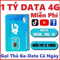 [ TRỌN GÓI 1 NĂM ] Sim Viettel 4G Truy Cập FULL DATA  1 TỶ GB TỐC ĐỘ CAO 12MXH100 Miễn Phí YT TIK