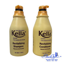 [ TT ] Dầu gội xả vàng phục hồi tóc hư Kella Revitalizing Natural Oil & Kerain 500mlx2