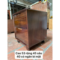 -Tủ đầu giường có ngăn bí mật-kệ để đầu giường gỗ mun màu óc chó