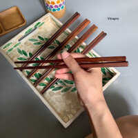 ( Túi 5 đôi) Đũa Gỗ Trắc 25cm Ăn Cơm, Đũa Gỗ Trắc Trơn Đẹp