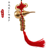 ☆ ★ Túi đồng xu năm hoàng đế 7cm, bầu đồng mở miệng, đầu vàng, bầu gỗ đào, trang trí nhà năm hoàng đế/3.14