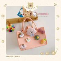 🧸 Túi đựng đồ đa năng, bỉm sữa, đồ dùng cho mẹ và bé dạ nỉ ép phong cách Hàn Quốc nhà VOIPEXIU ᵕ̈ @𝗩𝗩𝟬𝟮𝟭𝟴