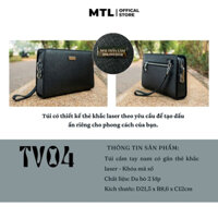 𝗠𝗧𝗟 𝗦𝘁𝗼𝗿𝗲 Túi Ví Cầm Tay Nam Da Bò Cao Cấp TV04 - Khoá Mã Số Có Thẻ Khắc Tên Laser