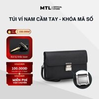 𝗠𝗧𝗟 𝗦𝘁𝗼𝗿𝗲 Túi Ví Cầm Tay Nam Da Bò Cao Cấp TV07C - Khoá Mã Số Có Thẻ Khắc Tên Laser