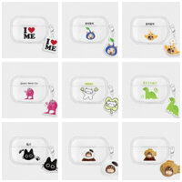 🇰🇷 【 Tương thích với AirPods 4 / 3 / 2 / 1 / Pro 2 / 1, Buds 3 / 2 / Live / Pro 2 / 1 + Móc khóa 2 】 Móc khóa trong suốt mờ Hàn Quốc Bộ sưu tập thiết kế Bảo vệ Thiết kế mỏng dễ thương