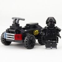 ☆ ★ Tương thích với mô hình Lego Minifigure, xe máy hai bánh và ba bánh, khối xây dựng, xe quân sự, xe địa hình Harley, đồ chơi lắp ráp giáo dục/3.15