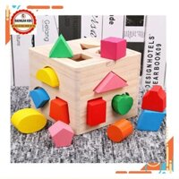[ TUYỂN SỈ ] Đồ Chơi Gỗ Montessori, Đồ Chơi Thông Minh- Combo Hộp Thả Hình Bằng Gỗ Kèm Đập Bóng Cho Bé