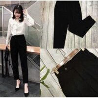 [ Tuyết Mưa- Form Đẹp ] Quần baggy nữ lệch gấu siêu hot 2021, quần baggy nữ, quần công sở