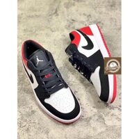 ( Uy tín nhất ) Giầy Air Jordan 1 Black Toe thấp cổ (low) cổ thấp đỏ trắng thời trang nam, nữ thể thao * new RT