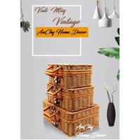 🍂🍂🍂 VALI MÂY PHONG CÁCH VINTAGE, GIỎ MÂY ĐỰNG ĐỒ TRANG ĐIỂM, DECOR CHỤP ẢNH VINTAGE 🍂🍂🍂