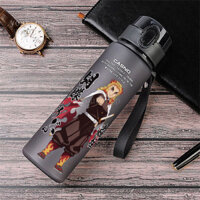 ⭐ Vận chuyển nhanh ⭐ Chai nước nhựa unisex nhẹ có dây đeo, thể thao di động, nắp lật, bình nước dung tích lớn