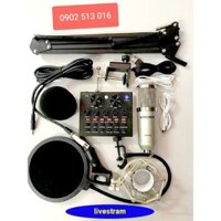 [  VATGIA.online ]  Trọn bộ Sound-card V8 + Micro Woaichang BM900 chuyên karaoke, livestream, thu âm