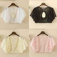 ✿ váy chống nắng toàn thân ✿ có hàng sẵn ♂Áo Choàng Ren Ngắn Và Ngắn Cỡ Nhỏ Cho Nữ#39Áo Khoác Chiffon Mỏng Tay Ngắn Thời Trang Mùa Hè Cho Nữ☬