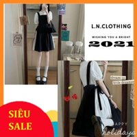 ঔৣ [Váy Ulzzang] Váy Đầm Công Chúa Ulzzang Đen Trắng Hai Lớp Siêu Xinh Xắn ঔৣ