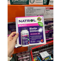 🍓 Viên Ngậm Hỗ Trợ Mọc Tóc & Chống Rụng Tóc Hương Dâu Natrol Biotin 5000 mcg (250 viên)