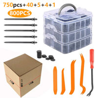 [ Vít nhựa ] Ốc vít nhựa ô tô, cản xe 800PCS cố định đinh tán nhựa, kẹp nhựa ô tô