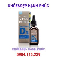 [ Vitamin D3 hỗ trợ hấp thu canxi - Date T2/2024 ] Thực phẩm bảo vệ sức khỏe Essential Vitamins Vitamin D3 – 30 ml/chai