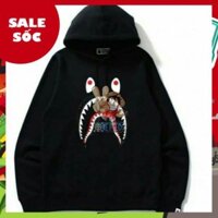 [ VÔ ĐỊCH GIÁ RẺ ] Áo hoodie BAPE có mũ trùm cho nam, áo BAPE cá mập in theo yêu cầu UNISEX