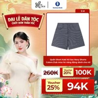 [ Võ Hà Linh x Calem.Club ] Quần Short Kaki Kẻ Sọc Navy Shorts Calem.Club mùa hè năng động dành cho nữ