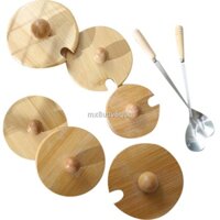 ☂ ┇ Vỏ tre tròn đa năng với đầu nắp cốc cốc gốm cốc thủy tinh nắp tự nhiên vòng che bụi bảo vệ nắp cốc