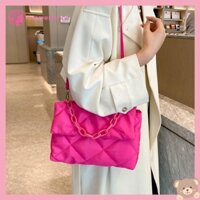 ✿ Wb ✿ # Chain Túi xách nữ Casual Flap Túi đeo nách nữ Phù hợp với mùa đông cho Par