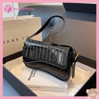✿ Wb ✿ Da PU Mini Hobo Túi Chống Thấm Nước Nữ Sang Trọng Sling Ví Dung Tích Lớn Túi Đeo Vai Đơn Màu Trơn Nữ Top Tay Cầm Túi