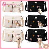 ✿ Wb ✿ Túi đeo chéo nữ Kawaii Satchel Dung tích lớn Túi vải du lịch