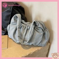 ✿ Wb ✿ Túi đeo nách có đệm cho nữ Dung tích lớn Túi đeo vai xếp li đám mây Túi cầm tay hàng đầu Màu trơn Nhiều túi cho du lịch ngoài trời