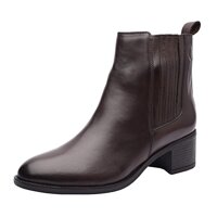 | Women's Genuine Leather Booties | Block Heel | Women's Ankle Booties | Women's Chelsea Boots | Everyday Comfort | Mid-Heel | TPR Sole...