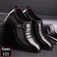 [ XẢ ] - [ RẺ VÔ ĐỊCH ] Giày Da Nam Giày Đi Sự Kiện Single Monk Strap Men's Shoes Sans Shop Sans121