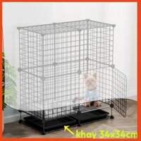 [ XẢ HÀNG ] Khay vệ sinh chuồng mèo bằng nhựa giá rẻ lắp vừa chuồng lắp ghép, kích thước khay 32x32x5cm, 34x34x4cm,