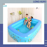 [ XẢ KGO SIÊU RẺ]Bể phao bơi cho bé 3 tầng, Hồ bơi cho bé, Hồ bơi trẻ em thành cao đế chống trượt, an toàn