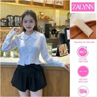 [ Xả Kho ] Áo sơ mi nữ kiểu phong cách cổ điển dài tay, thiết kế mới sang trọng áo cao cấp. SM11 ZALYN