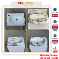 [ Xả kho] Chậu rửa mặt lavabo góc hoa văn treo tường hoặc đặt bàn kt 42x28cm