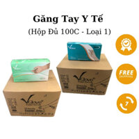 ( Xả Kho ) Găng tay y tế | Bao tay y tế VGlove có bột và không bột 1 thùng 10 hộp giá sỉ