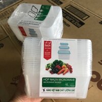 [ XẢ KHO ] Hộp nhựa chữ nhật đựng thức ăn, hộp nhựa đựng thực phẩm 750 ml - Set 50c
