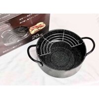 [ Xả Kho ] Nồi Chiên Ngập Dầu Xuất Nhật Size 20cm Kèm Khay Hứng Cao Cấp