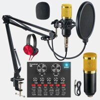 [ Xả Kho ] Trọn Bộ Mic Thu Âm Bm 900 + Sound Card V8, Hát Live Stream, Karaoke , Dễ Dùng, Tiện Lợi Bảo Hành Dài hạn