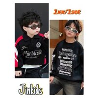 ( Xả lẻ size) Bộ Áo nỉ 2 da kèm quần Jean mềm cho bé trai từ 8 - 28kg ( không tăng size)