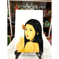 ( Xã sale) Tranh sơn mài CHÂN DUNG CÔ GÁI size 40x60 cm