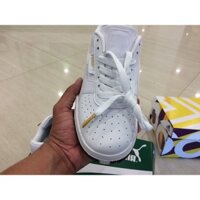 | Xả Xả| [ẢNH THẬT] GIÀY PUMA CAO CẤP MẦU TRẮNG CHỮ ĐEN TOP CHAY Có Sẵn Có Sẵn : `