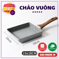 [ XANH- ĐEN- HỒNG] Chảo chống dính mini rán trứng vuông, chiên xào, kích thước 18cm