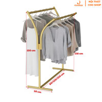 [ Xào kệ shop giá sỉ ] Sào, kệ đôi treo đồ quần áo giữa shop. Giá treo váy, đầm 2 bên. Sào treo bánh bướm VNS-016
