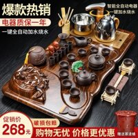 ▬ Xin Fulong Kung Fu Trà Hoàn Toàn Tự Động Khay Trà Gỗ Chắc Chắn Bàn Trà Trà Đạo Ấm Trà Cốc Phụ Kiện Thủy Tinh nhà